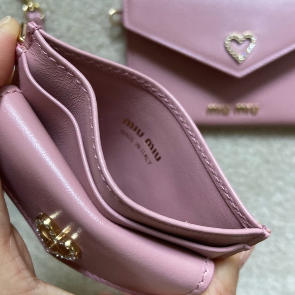 Miu Miu pink wristlet+ card case set - Picture 12 of 17